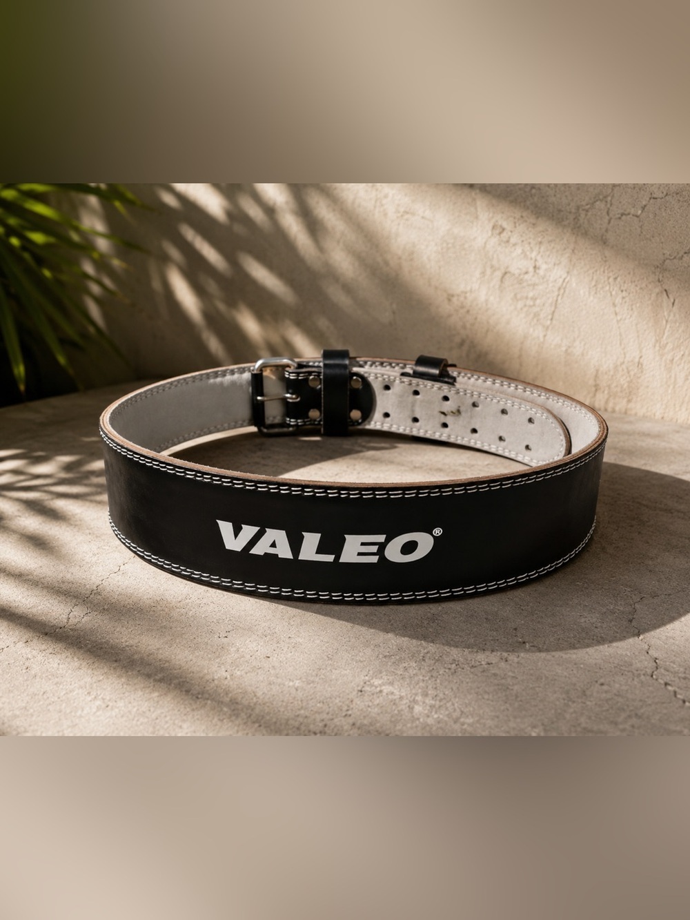 Valeo Leather Weightlifting Belt Black Powerlifting Gym Belt OS